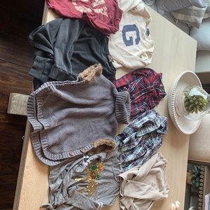 LOT of 8 size 7/8 Girls long sleeves and sweaters